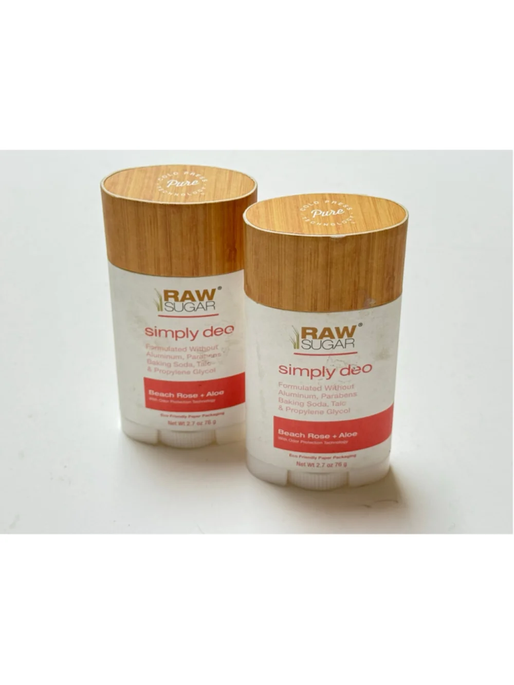 Raw Sugar Simply Deo Beach Rose + Aloe 2 Pack NEW